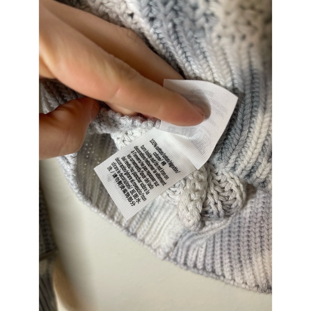 NWT PINK Victoria’s Secret 100% Cotton Gray Tie Dye V-Neck Knit Sweater - Picture 6 of 6